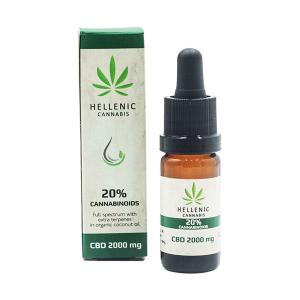 Hellenic Cannabis / Έλαιο κάνναβης 20% CBD (2000mg) Full Spectrum – 10ml
